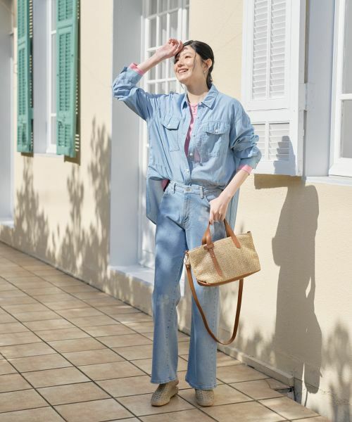 CARA O CRUZ / キャラ・オ・クルス シャツ・ブラウス | 洗える チュニックのウルトラライトオンデニムシャツ | 詳細9