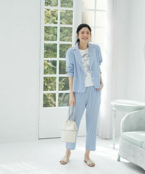 CARA O CRUZ / キャラ・オ・クルス その他パンツ | 洗える シアサッカーパンツ | 詳細16