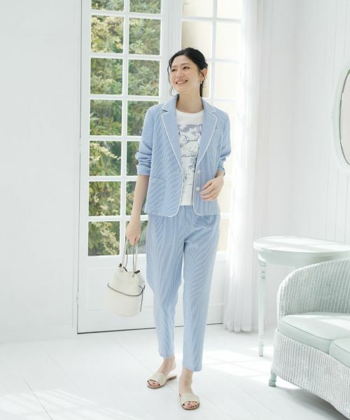 CARA O CRUZ / キャラ・オ・クルス その他パンツ | 洗える シアサッカーパンツ | 詳細17