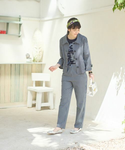 CARA O CRUZ / キャラ・オ・クルス テーラードジャケット | ギンガムチェックステンカラージャケット【CoC by CARA O CRUZ】 | 詳細30
