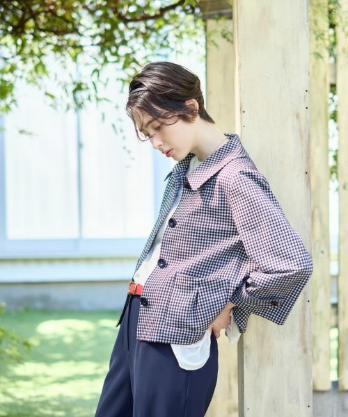 CARA O CRUZ / キャラ・オ・クルス テーラードジャケット | ギンガムチェックステンカラージャケット【CoC by CARA O CRUZ】 | 詳細6