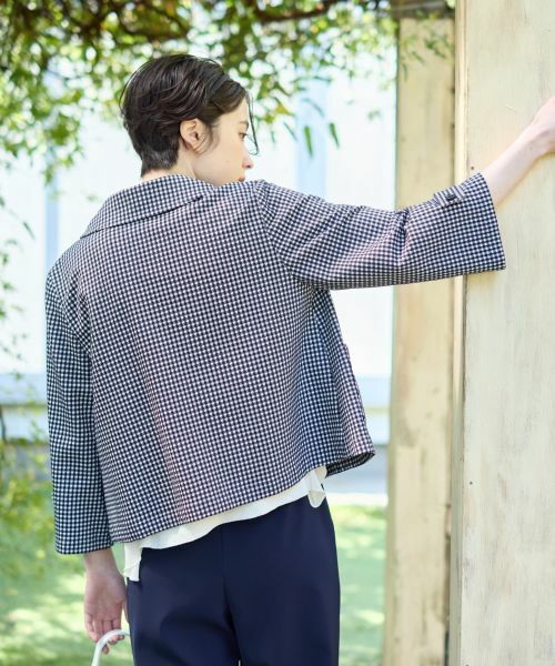 CARA O CRUZ / キャラ・オ・クルス テーラードジャケット | ギンガムチェックステンカラージャケット【CoC by CARA O CRUZ】 | 詳細7