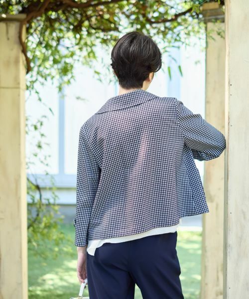 CARA O CRUZ / キャラ・オ・クルス テーラードジャケット | ギンガムチェックステンカラージャケット【CoC by CARA O CRUZ】 | 詳細8