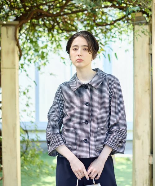 CARA O CRUZ / キャラ・オ・クルス テーラードジャケット | ギンガムチェックステンカラージャケット【CoC by CARA O CRUZ】 | 詳細9