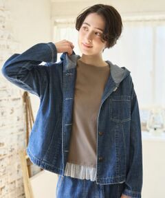 CARA O CRUZ / キャラ・オ・クルス テーラードジャケット | 洗える デニムフーデッドジャケット【CoC by CARA O CRUZ】【セットアップ】