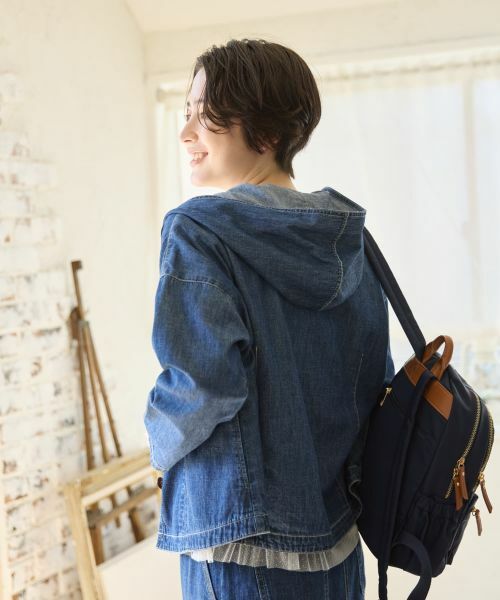 CARA O CRUZ / キャラ・オ・クルス テーラードジャケット | 洗える デニムフーデッドジャケット【CoC by CARA O CRUZ】【セットアップ】 | 詳細10