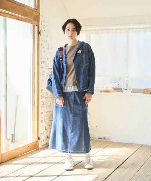 CARA O CRUZ / キャラ・オ・クルス テーラードジャケット | 洗える デニムフーデッドジャケット【CoC by CARA O CRUZ】【セットアップ】 | 詳細18