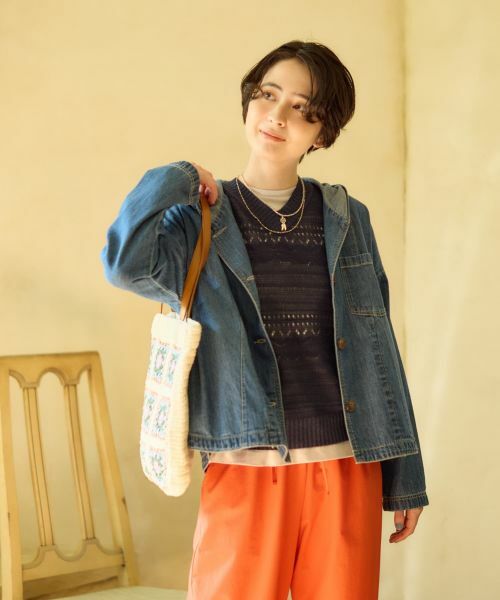 CARA O CRUZ / キャラ・オ・クルス テーラードジャケット | 洗える デニムフーデッドジャケット【CoC by CARA O CRUZ】【セットアップ】 | 詳細2