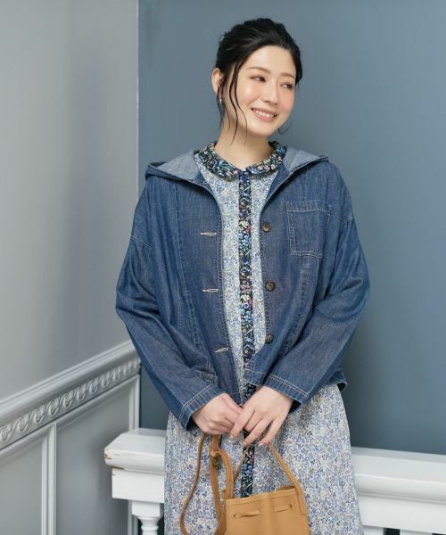 CARA O CRUZ / キャラ・オ・クルス テーラードジャケット | 洗える デニムフーデッドジャケット【CoC by CARA O CRUZ】【セットアップ】 | 詳細22
