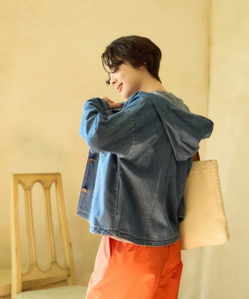 CARA O CRUZ / キャラ・オ・クルス テーラードジャケット | 洗える デニムフーデッドジャケット【CoC by CARA O CRUZ】【セットアップ】 | 詳細3