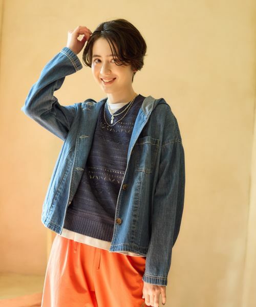 CARA O CRUZ / キャラ・オ・クルス テーラードジャケット | 洗える デニムフーデッドジャケット【CoC by CARA O CRUZ】【セットアップ】 | 詳細5