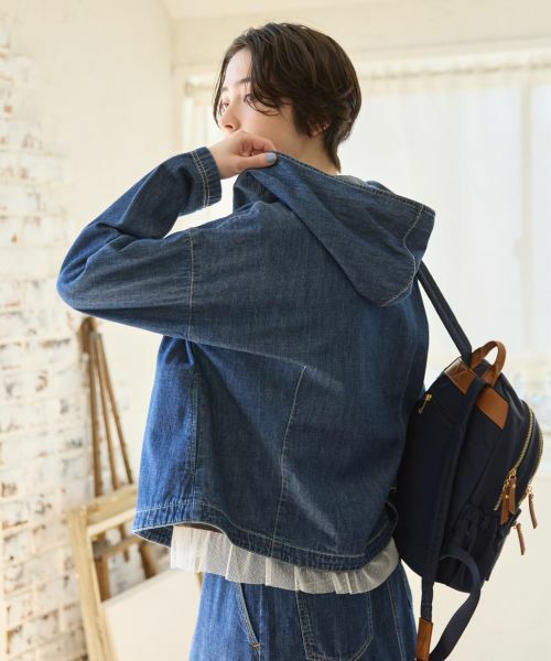 CARA O CRUZ / キャラ・オ・クルス テーラードジャケット | 洗える デニムフーデッドジャケット【CoC by CARA O CRUZ】【セットアップ】 | 詳細9