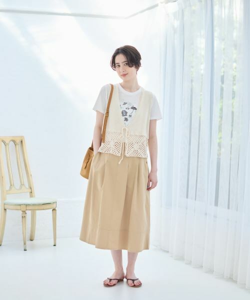 CARA O CRUZ / キャラ・オ・クルス ミニ・ひざ丈スカート | 洗えるサイドボタンフレアスカート | 詳細1