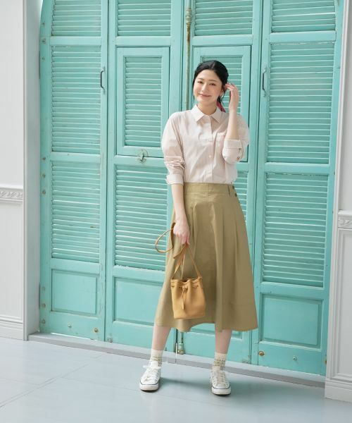 CARA O CRUZ / キャラ・オ・クルス ミニ・ひざ丈スカート | 洗えるサイドボタンフレアスカート | 詳細19