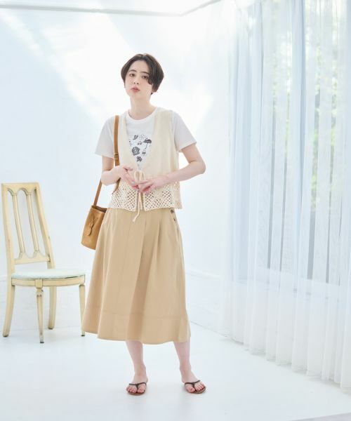 CARA O CRUZ / キャラ・オ・クルス ミニ・ひざ丈スカート | 洗えるサイドボタンフレアスカート | 詳細2