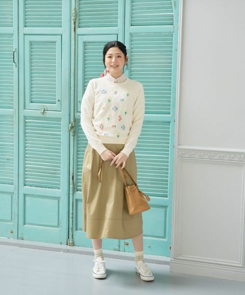 CARA O CRUZ / キャラ・オ・クルス ミニ・ひざ丈スカート | 洗えるサイドボタンフレアスカート | 詳細24