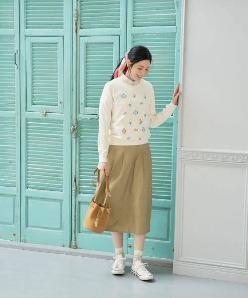 CARA O CRUZ / キャラ・オ・クルス ミニ・ひざ丈スカート | 洗えるサイドボタンフレアスカート | 詳細25