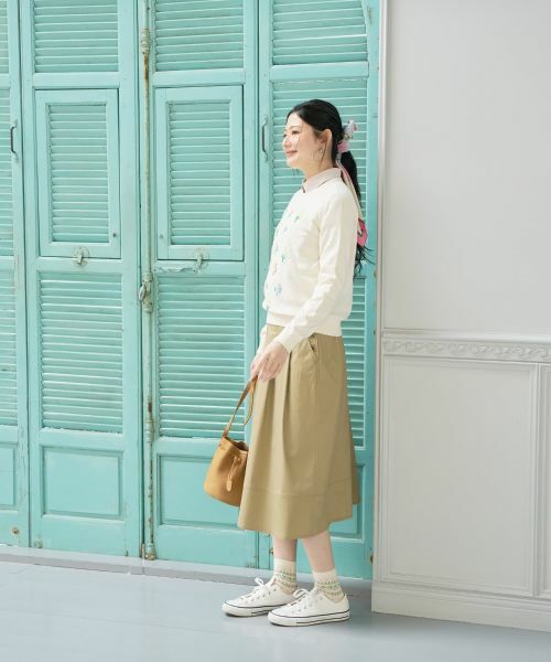 CARA O CRUZ / キャラ・オ・クルス ミニ・ひざ丈スカート | 洗えるサイドボタンフレアスカート | 詳細26