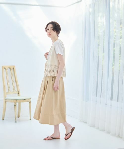 CARA O CRUZ / キャラ・オ・クルス ミニ・ひざ丈スカート | 洗えるサイドボタンフレアスカート | 詳細4