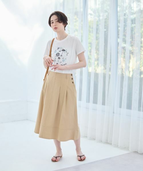 CARA O CRUZ / キャラ・オ・クルス ミニ・ひざ丈スカート | 洗えるサイドボタンフレアスカート | 詳細7