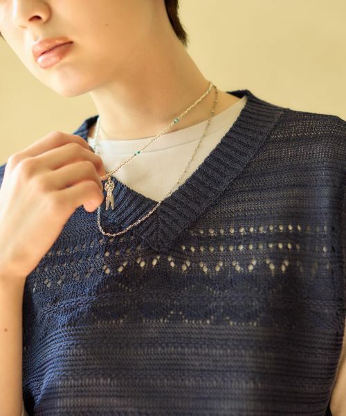 CARA O CRUZ / キャラ・オ・クルス テーラードジャケット | 透かし編みニットベスト【CoC by CARA O CRUZ】 | 詳細14