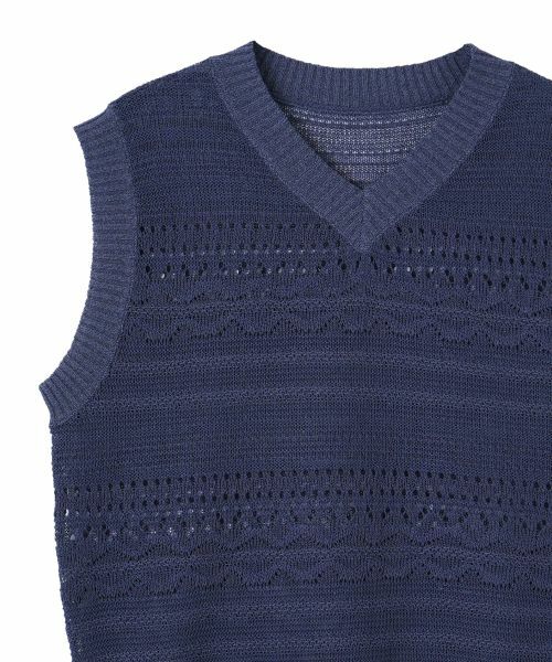 CARA O CRUZ / キャラ・オ・クルス テーラードジャケット | 透かし編みニットベスト【CoC by CARA O CRUZ】 | 詳細2