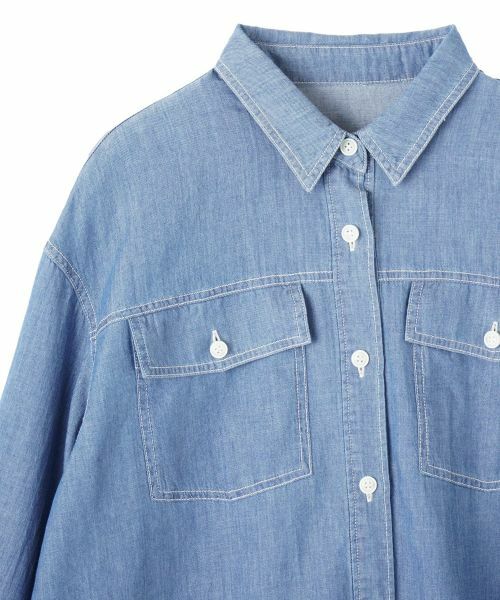 CARA O CRUZ / キャラ・オ・クルス シャツ・ブラウス | 洗える チュニックのウルトラライトオンデニムシャツ | 詳細2