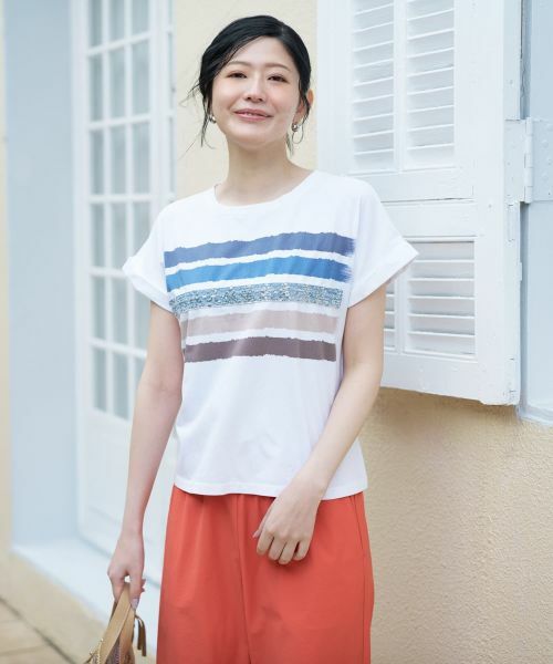 CARA O CRUZ / キャラ・オ・クルス Tシャツ | 洗える マルチボーダーTシャツ【MUSETTI】 | 詳細2