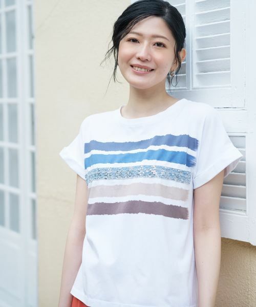 CARA O CRUZ / キャラ・オ・クルス Tシャツ | 洗える マルチボーダーTシャツ【MUSETTI】 | 詳細3