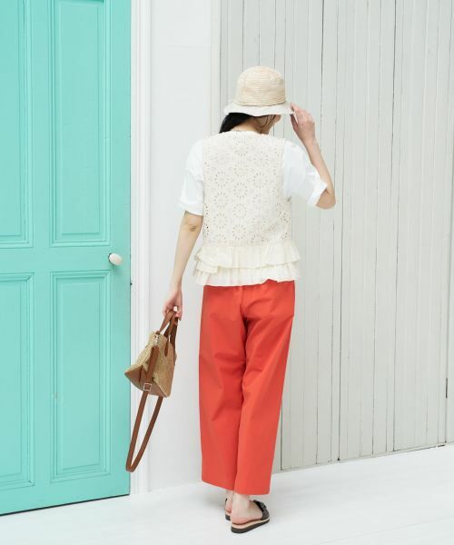 CARA O CRUZ / キャラ・オ・クルス テーラードジャケット | 洗える カットワークレースジレ | 詳細12