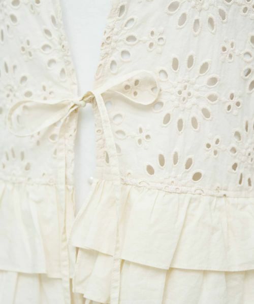 CARA O CRUZ / キャラ・オ・クルス テーラードジャケット | 洗える カットワークレースジレ | 詳細16