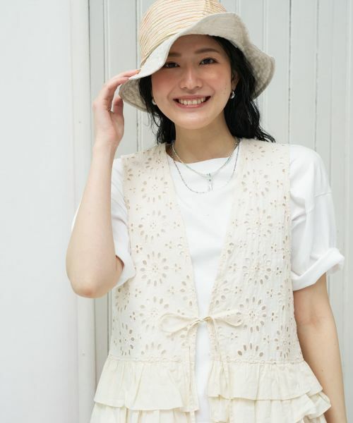 CARA O CRUZ / キャラ・オ・クルス テーラードジャケット | 洗える カットワークレースジレ | 詳細2