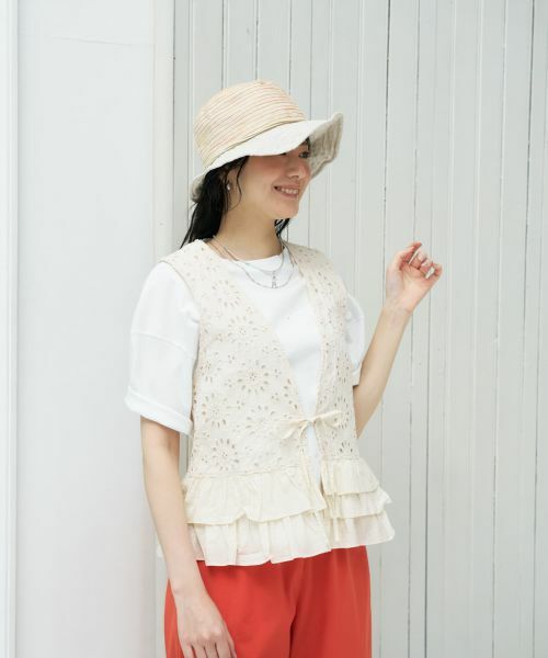 CARA O CRUZ / キャラ・オ・クルス テーラードジャケット | 洗える カットワークレースジレ | 詳細4