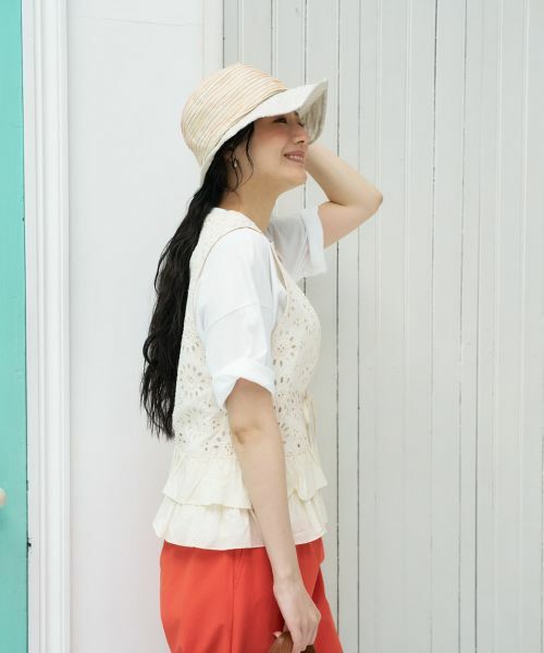 CARA O CRUZ / キャラ・オ・クルス テーラードジャケット | 洗える カットワークレースジレ | 詳細5