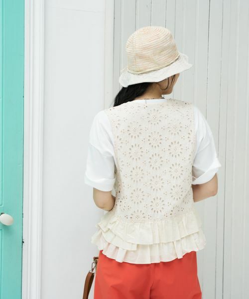 CARA O CRUZ / キャラ・オ・クルス テーラードジャケット | 洗える カットワークレースジレ | 詳細6