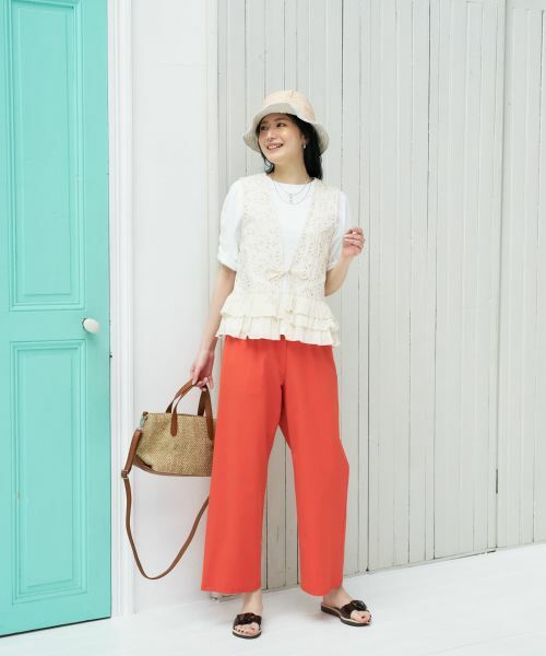 CARA O CRUZ / キャラ・オ・クルス テーラードジャケット | 洗える カットワークレースジレ | 詳細9