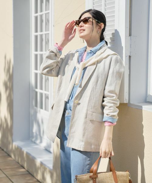 CARA O CRUZ / キャラ・オ・クルス テーラードジャケット | 麻のテーラードジャケット | 詳細1