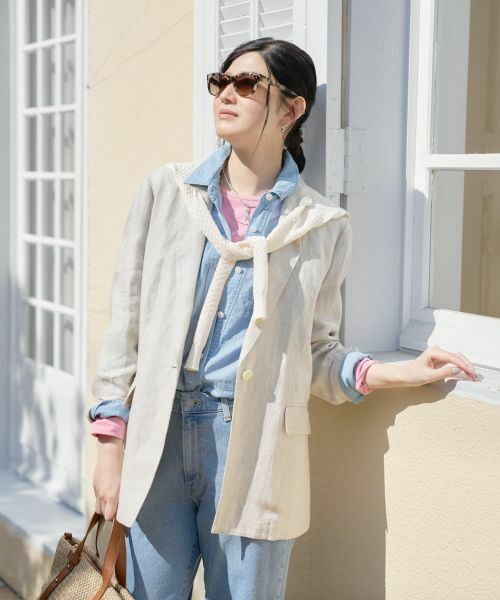 CARA O CRUZ / キャラ・オ・クルス テーラードジャケット | 麻のテーラードジャケット（ベージュ）