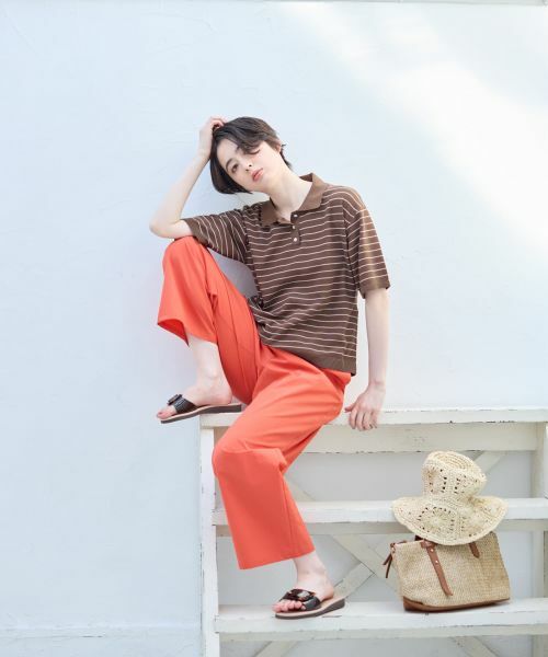 CARA O CRUZ / キャラ・オ・クルス ポロシャツ | ナローボーダーニットポロシャツ | 詳細14