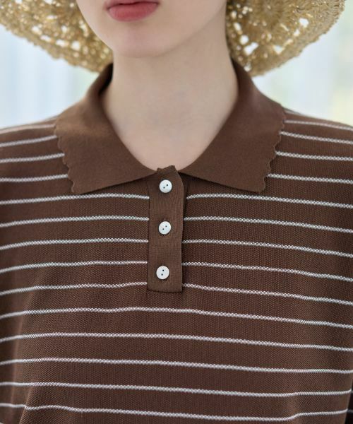 CARA O CRUZ / キャラ・オ・クルス ポロシャツ | ナローボーダーニットポロシャツ | 詳細18