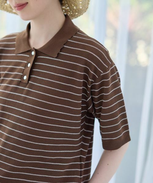 CARA O CRUZ / キャラ・オ・クルス ポロシャツ | ナローボーダーニットポロシャツ | 詳細19