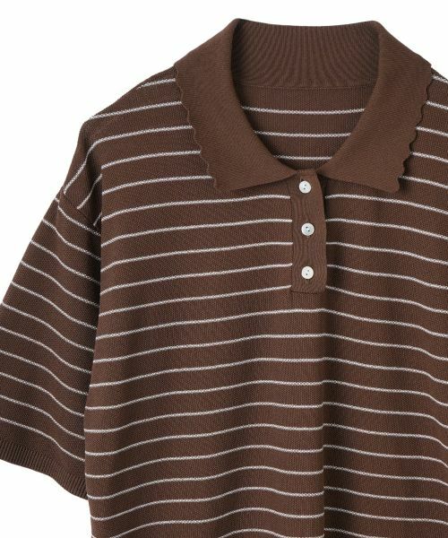 CARA O CRUZ / キャラ・オ・クルス ポロシャツ | ナローボーダーニットポロシャツ | 詳細24