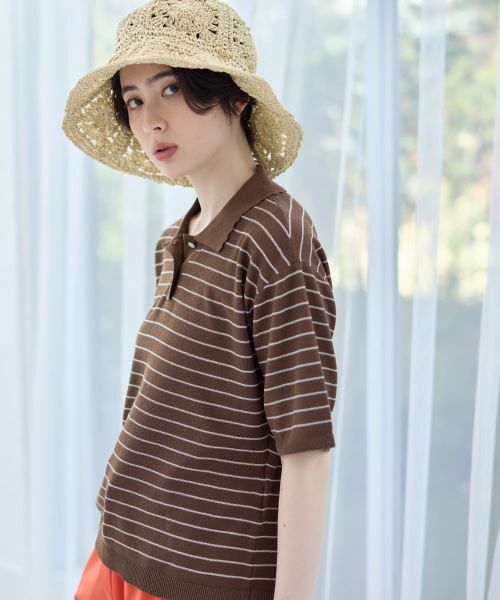 CARA O CRUZ / キャラ・オ・クルス ポロシャツ | ナローボーダーニットポロシャツ | 詳細4