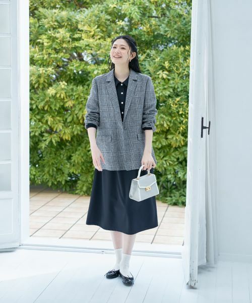 CARA O CRUZ / キャラ・オ・クルス テーラードジャケット | 麻のチェック柄 テーラードジャケット | 詳細10