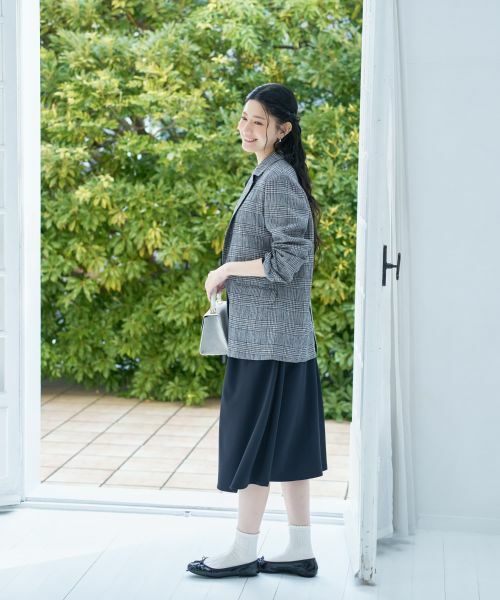 CARA O CRUZ / キャラ・オ・クルス テーラードジャケット | 麻のチェック柄 テーラードジャケット | 詳細12