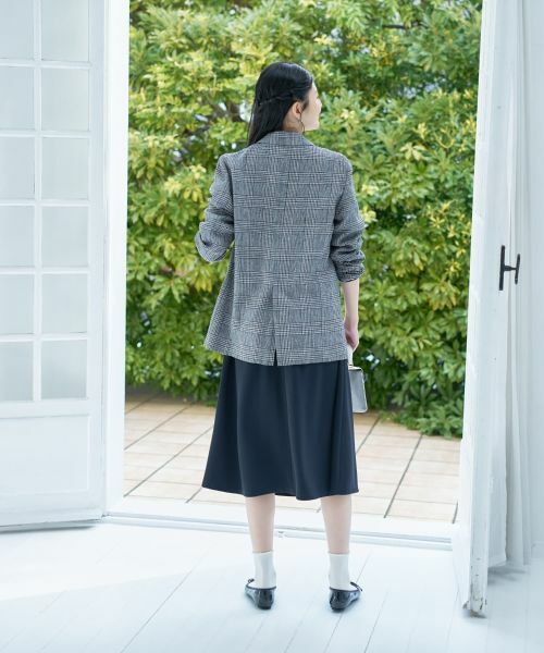 CARA O CRUZ / キャラ・オ・クルス テーラードジャケット | 麻のチェック柄 テーラードジャケット | 詳細13