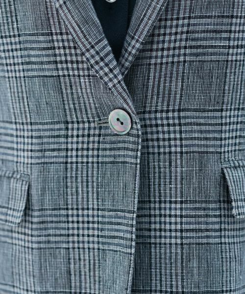 CARA O CRUZ / キャラ・オ・クルス テーラードジャケット | 麻のチェック柄 テーラードジャケット | 詳細17