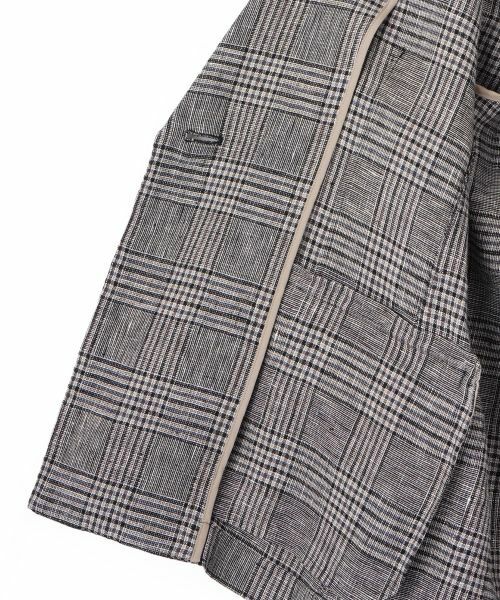 CARA O CRUZ / キャラ・オ・クルス テーラードジャケット | 麻のチェック柄 テーラードジャケット | 詳細22