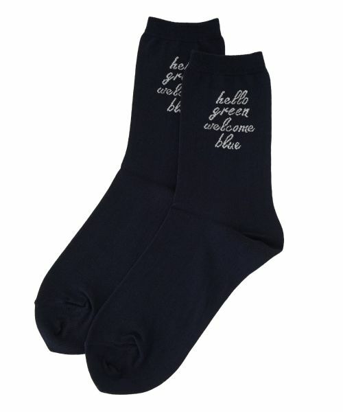 CARA O CRUZ / キャラ・オ・クルス ソックス | メッセージ刺繍クルーソックス（ネイビー）