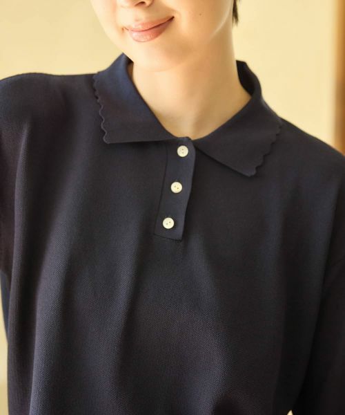 CARA O CRUZ / キャラ・オ・クルス ポロシャツ | スカラップ襟ニットポロシャツ | 詳細11